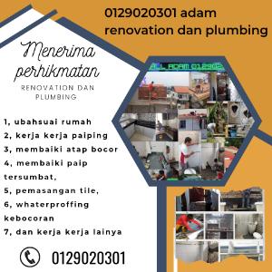Adam Renovation, Plumber, Tukang Paip, Wangsa Maju