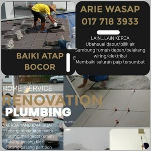Tukang repair bumbung bocor area taman bukit kempas  Arief Renovation (Home service)