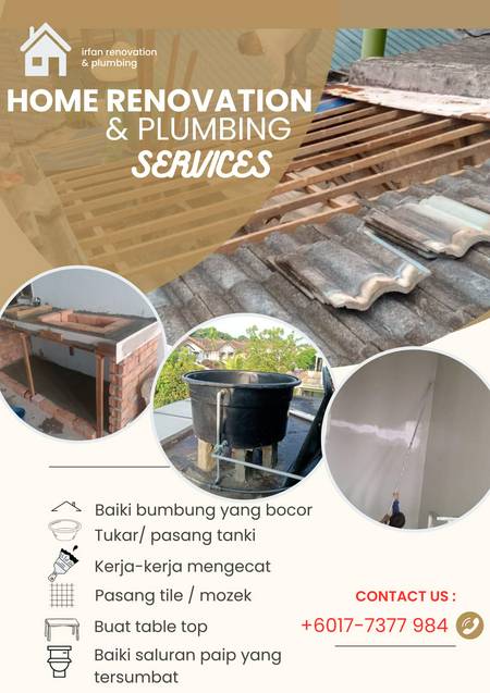 Kontraktor renovation Baiki Bumbung Skudai area