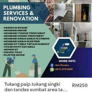 Plumbing service, renovation area setapak
