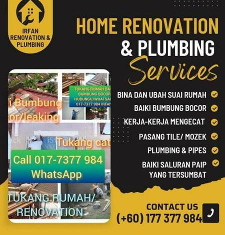 Tukang Paip & Cat Baiki Bumbung Bocor Tukang Rumah Taman Bukit Tiram. Irfan