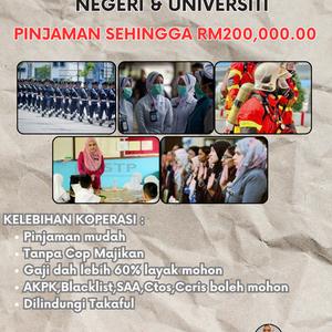 Pembiayaan Peribadi Koperasi Khas Untuk Kakitangan Kerajaan