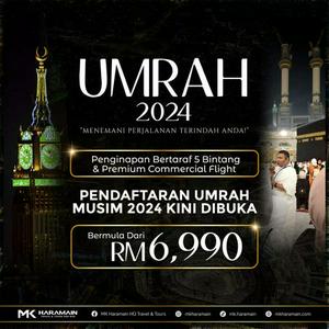 PROMOSI PAKEJ UMRAH MKHARAMAIN 2024-2025 dari RM6990