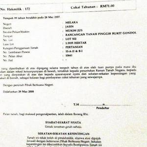 Tanah kosong di Jasin, Melaka untuk DIJUAL SEGERA!!!