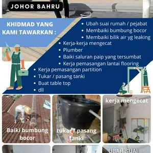 Tukang Rumah Baiki bumbung plumber service kempas
