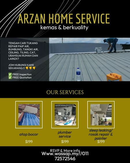 tukang baiki atap bocor tukang cat rumah/office taman mutiara rini (ARZAN HOME service)