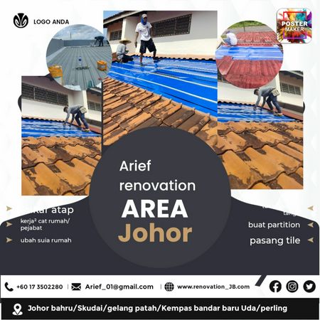 Tukang baiki atap bocor area Johor bahru Arief HOME SERVICE in Johor
