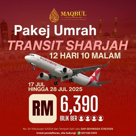 PAKEJ UMRAH MAQBUL TRAVEL 1446H | 2025M
