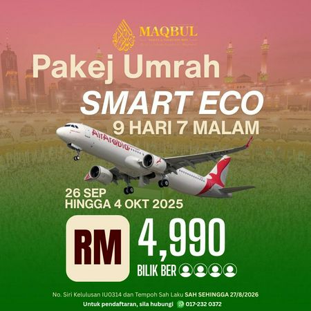 PAKEJ UMRAH MAQBUL TRAVEL 1446H | 2025M