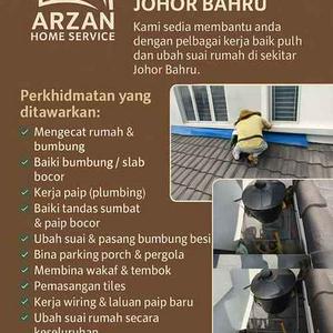 Tukang cat atap rumah/official pakar baik pulih bumbung bocor taman bandar putra kulai (arzan home service)