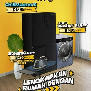 KHIND Rent To Own (Steam Generator Iron, Multidoor Fridge & Washer Dryer)