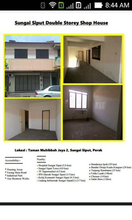 Rumah Kedai Di Sungai Siput untuk Dijual