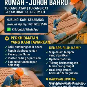 Tukang repair atap/bumbung bocor setia tropika Johor Bahru sekitar