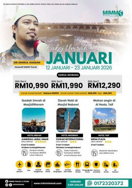 ✨ Pakej Umrah Januari 2026 bersama Dr Amirul Hassan ✨