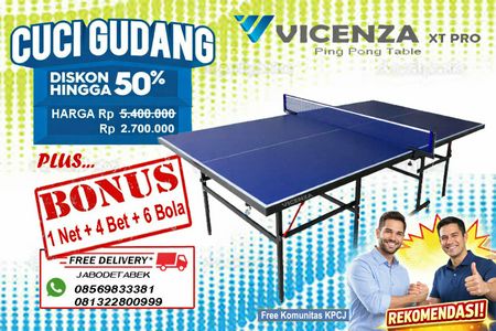 Tenis meja pingpong merk VICENZA XT PRO