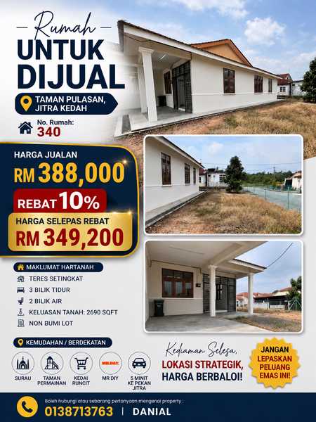 Rumah Teres Setingkat Conner Lot