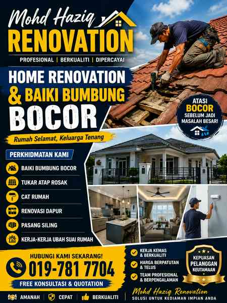 TMN IMPIAN EMAS TUKANG BAIKI BUMBUNG BOCOR DAN PLUMBER