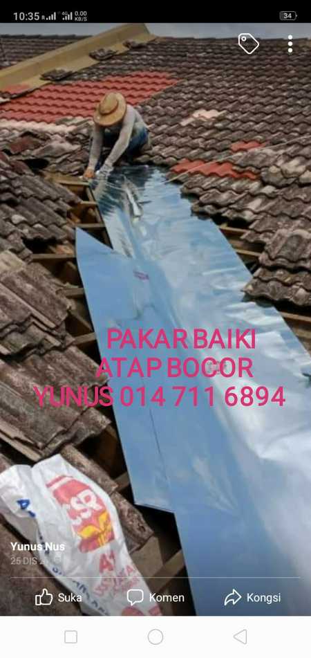 Pakar baiki bumbung rumah bocor.plumber.skudai Johor Bahru