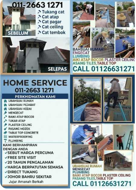 Seelong Senai Renovation Baiki Atap Bocor Mengecat Rumah