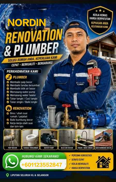 Tukang rumah dan plumbing bandar tasik Puteri