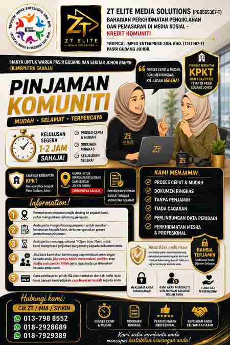 PERKHIDMATAN PENGIKLANAN DAN PEMASARAN-Kredit Komuniti Berdaftar Kpkt Bumiputera Sahaja Pasir Gudang Johor
