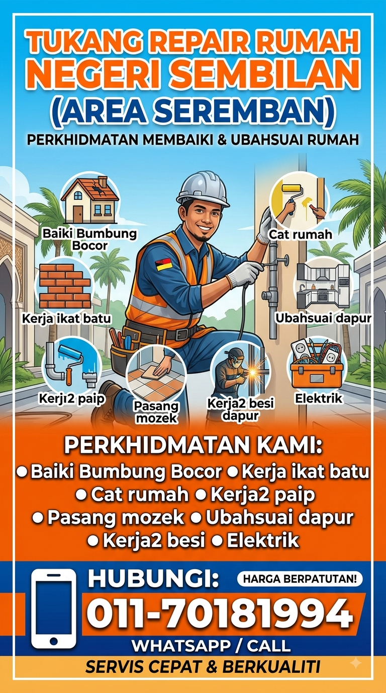 RIZ-ONE TUKANG RUMAH/PAIP SEREMBAN