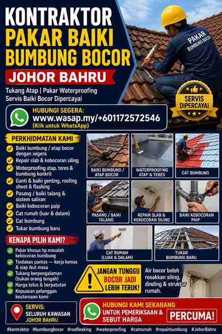 Kontraktor bumbung taman perling JB (ARZAN HOME SERVICE)