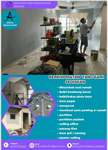 Pakar repair bumbung rumah Uda utama Johor Bahru (arzan home service)
